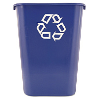 Rubbermaid Commercial Deskside Recycling Container with Symbol, Large, 41.25 qt, Plastic, Blue (RCP295773BE)
