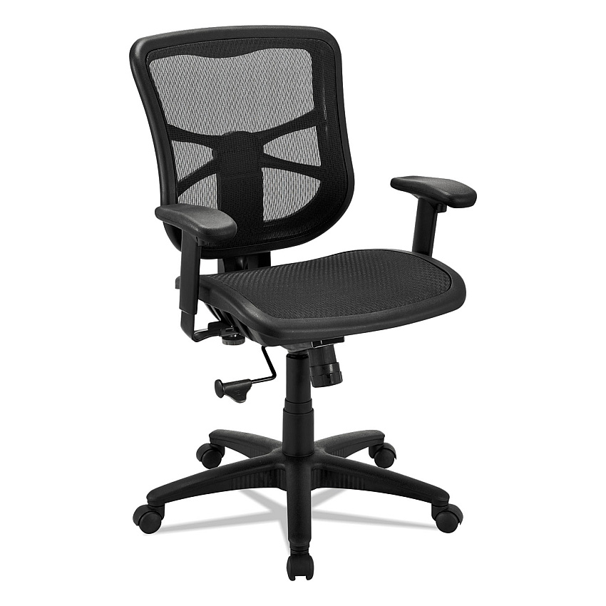 Alera Elusion Series Mesh Mid-Back Swivel/Tilt Chair, Supports Up to 275 lb, 17.9" to 21.6" Seat Height, Black (ALEEL42B18)