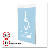 deflecto Classic Image Single-Sided Wall Sign Holder, Plastic, 11 x 17 Insert, Clear (DEF68001)
