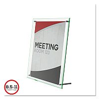 deflecto Superior Image Beveled Edge Sign Holder, Letter Insert, Clear/Green-Tinted Edges (DEF799693)