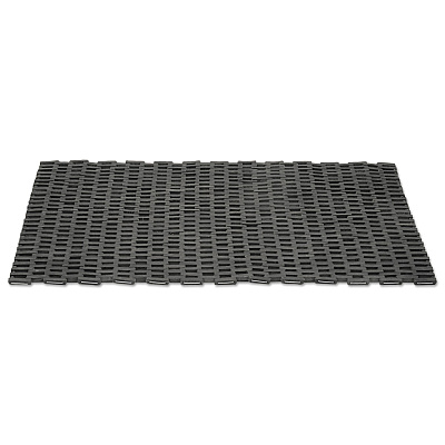 AbilityOne 7220002246486, SKILCRAFT Rubberized Link Mat, Black Open-Weave Rubber Surface, 24" x 50"