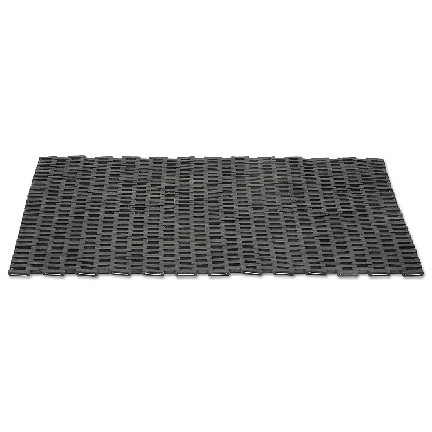 AbilityOne 7220002246486, SKILCRAFT Rubberized Link Mat, Black Open-Weave Rubber Surface, 24" x 50"