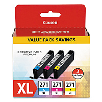 Canon 0337C005 (CLI-271XL) High-Yield Ink, Cyan/Magenta/Yellow