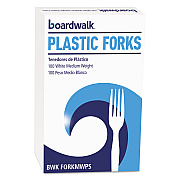 Boardwalk Mediumweight Polystyrene Cutlery, Fork, White, 100/Box (BWKFORKMWPSBX)