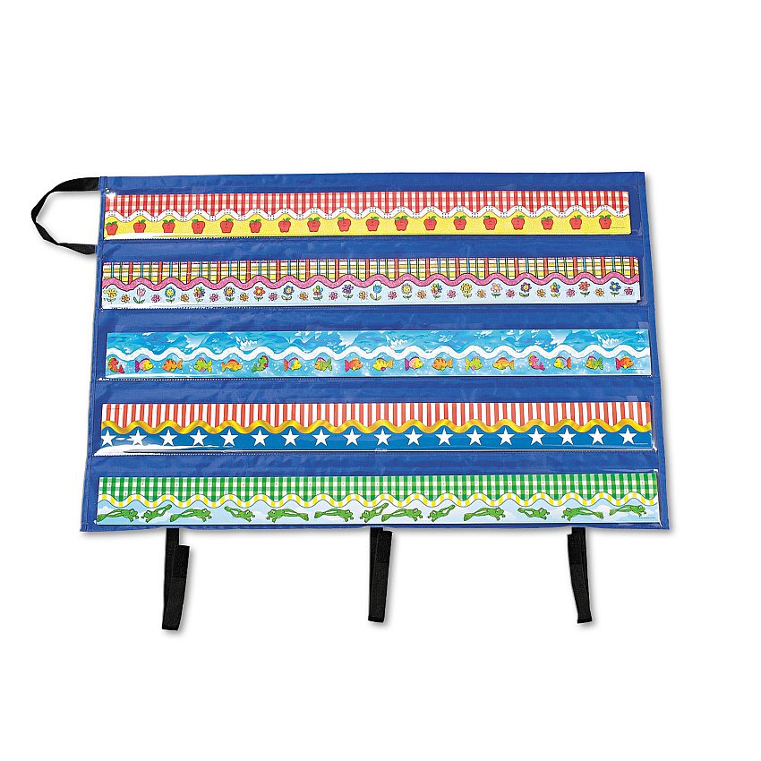 Carson-Dellosa Education Border Storage Pocket Chart, 41" x 24.5", Blue/Clear (CDPCD5652)
