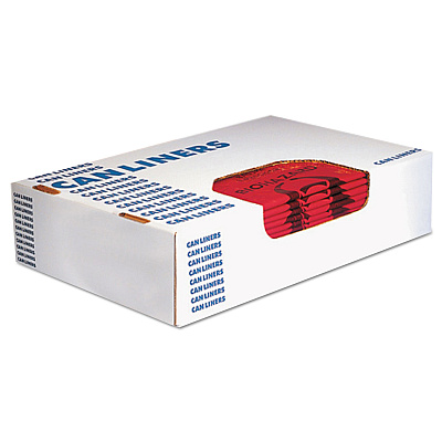 Heritage Healthcare Biohazard Printed Can Liners, Biohazard Infectious Waste, 10 gal, 1.3 mil, 24" x 23", Red, Flat Pack, 500/Carton (HERA4823PR)