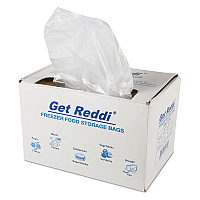 Inteplast Group Get Reddi Freezer Food Storage Bags for Full-Size Bun Pans, Includes Twist-Ties, 27" x 37", Natural, 200/Carton (IBSPBR37HD)