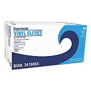 Boardwalk Exam Vinyl Gloves, Clear, Medium, 3 3/5 mil, 100/Box, 10 Boxes/Carton (BWK361MCT)