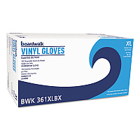 Boardwalk Exam Vinyl Gloves, Clear, X-Large, 3 3/5 mil, 100/Box, 10 Boxes/Carton (BWK361XLCT)