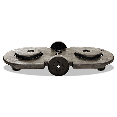 Rubbermaid Commercial BRUTE Tandem Dolly, Two-Container, 300 lb Capacity, 20.25w x 45d x 8h, Black (RCP264600BLA)