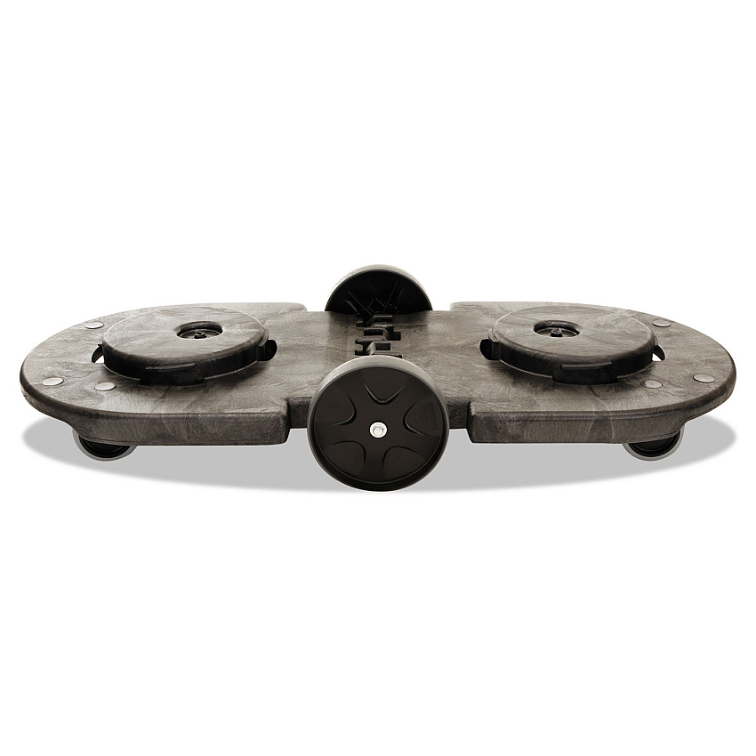 Rubbermaid Commercial BRUTE Tandem Dolly, Two-Container, 300 lb Capacity, 20.25w x 45d x 8h, Black (RCP264600BLA)
