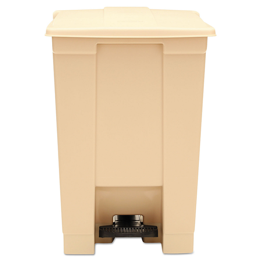 Rubbermaid Commercial Indoor Utility Step-On Waste Container, 12 gal, Plastic, Beige (RCP6144BEI)