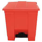 Rubbermaid Commercial Indoor Utility Step-On Waste Container, 8 gal, Plastic, Red (RCP6143RED)