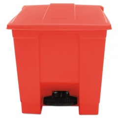 Rubbermaid Commercial Indoor Utility Step-On Waste Container, 8 gal, Plastic, Red (6143RED)