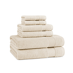 Host & Home 6pc Bath Towel Set Ivory, 6 Piece Set (P-HH-BSET-IV)