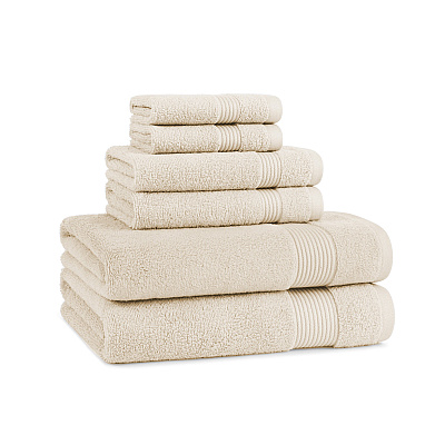 Host & Home 6pc Bath Towel Set Ivory, 6 Piece Set (P-HH-BSET-IV)