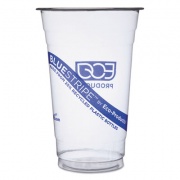 Eco-Products Bluestripe 25% Recycled Content Cold Cups, 20 Oz, Clear/blue, 1000/carton (EPCR20)