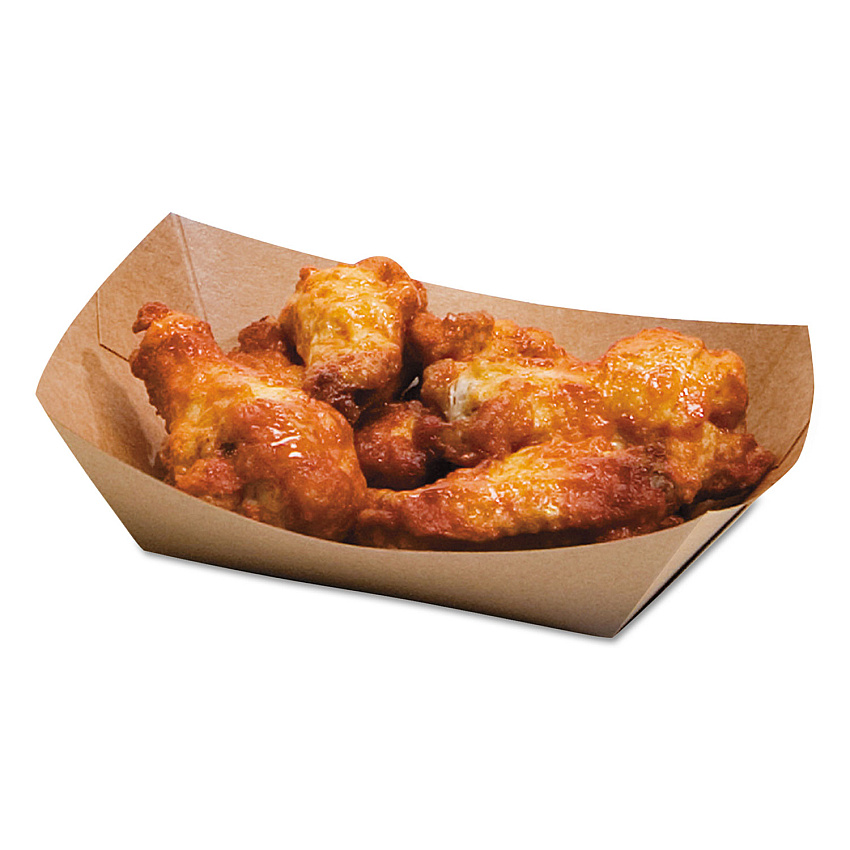 Bagcraft EcoCraft Food Trays, 2 lb Capacity, 6.5 x 1.63 x 1.63, Natural, Paper, 1,000/Carton (BGC300697)