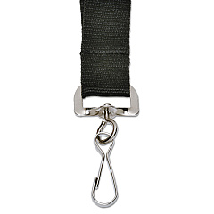 AbilityOne 8455016452729, SKILCRAFT Nylon Strap Lanyard, Metal J-Hook Fastener, 36" Long, Black, Dozen