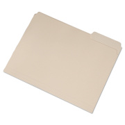 AbilityOne 7530016458091 SKILCRAFT Single Tab File Folders, 1/3-Cut Tabs: Right Position, Letter Size, 0.75" Expansion, Manila, 100/Box