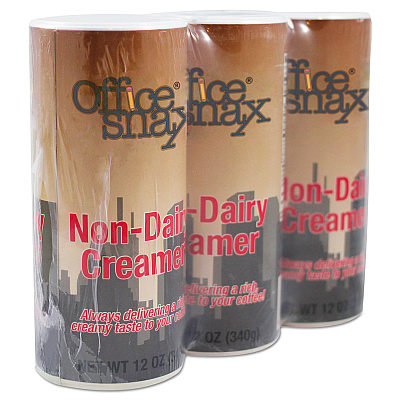 Office Snax Reclosable Powdered Non-Dairy Creamer, 12 oz Canister, 3/Pack (OFX00020G)
