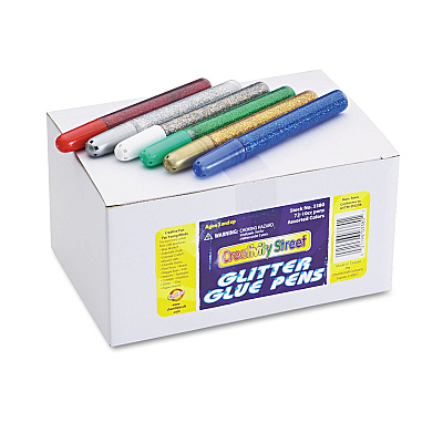 Creativity Street Glitter Glue Pens, Assorted, 10 cc Tube, 72/Pack (CKC338000)