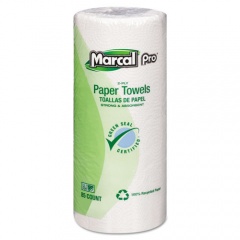Marcal Perforated Kitchen Towels, White, 2-Ply, 9 x 11, 85 Sheets/Roll, 30 Rolls/Carton (06350)