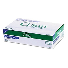 Curad Waterproof Medical Tape, Polyethylene-Coated Cloth, 1" x 10 yds, White, 12/Box (MIINON260501)
