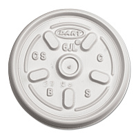 Dart Plastic Lids for Foam Containers, Vented, Fits 3.5-6 oz, White, 100/Pack, 10 Packs/Carton (DCC6JL)