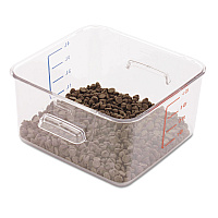 Rubbermaid Commercial SpaceSaver Square Containers, 4 qt, 8.8 x 8.75 x 4.75, Clear, Plastic (RCP6304CLE)