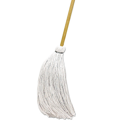Boardwalk Handle/Deck Mops, #16 White Rayon Head, 57" Natural Wood Handle, 12/Carton (BWKRD60016S)