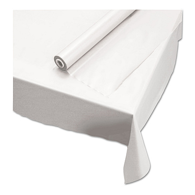 Hoffmaster Plastic Roll Tablecover, 40" x 100 ft, White (HFM113000)