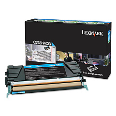Lexmark C748H1CG Return Program High-Yield Toner, 10,000 Page-Yield, Cyan, TAA Compliant (LEXC748H4CG)