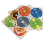 Case Logic Two-Sided CD Storage Sleeves for Ring Binder, 8 Disc Capacity, Clear, 25 Sleeves (3200366)
