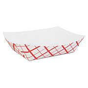 SCT Paper Food Baskets, 5 lb Capacity, 8.48 x 5.86 x 2.09, Red/White, Paper, 500/Carton (SCH0429)