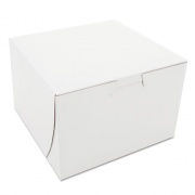 SCT White One-Piece Non-Window Bakery Boxes, 6 x 6 x 4, White, Paper, 250/Bundle (0909)