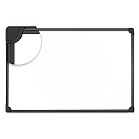 Universal Design Series Deluxe Magnetic Steel Dry Erase Marker Board, 36 x 24, White Surface, Black Aluminum/Plastic Frame (UNV43025)