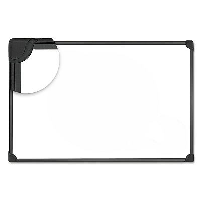 Universal Design Series Deluxe Magnetic Steel Dry Erase Marker Board, 48 x 36, White Surface, Black Aluminum/Plastic Frame (UNV43026)