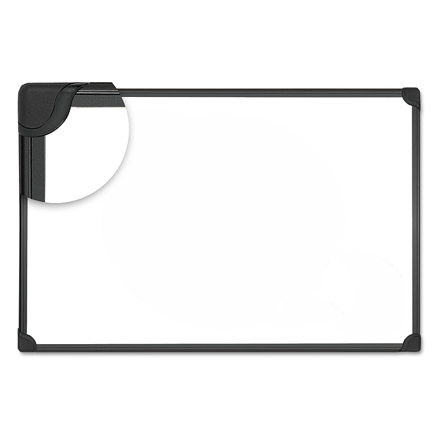 Universal Design Series Deluxe Magnetic Steel Dry Erase Marker Board, 48 x 36, White Surface, Black Aluminum/Plastic Frame (UNV43026)