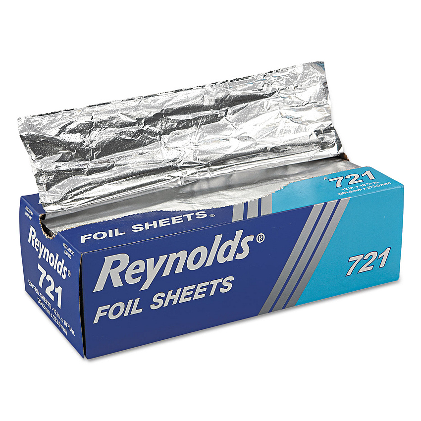 Reynolds Wrap Pop-Up Interfolded Aluminum Foil Sheets, 10.75 x 12, 500 Sheets/Box (RFP721BX)