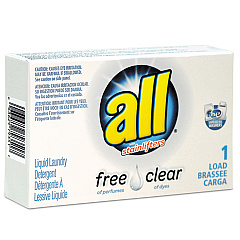 All Free Clear HE Liquid Laundry Detergent, Unscented, 1.6 oz Vend-Box, 100/Carton (VEN2979351)
