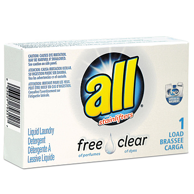 All Free Clear HE Liquid Laundry Detergent, Unscented, 1.6 oz Vend-Box, 100/Carton (VEN2979351)