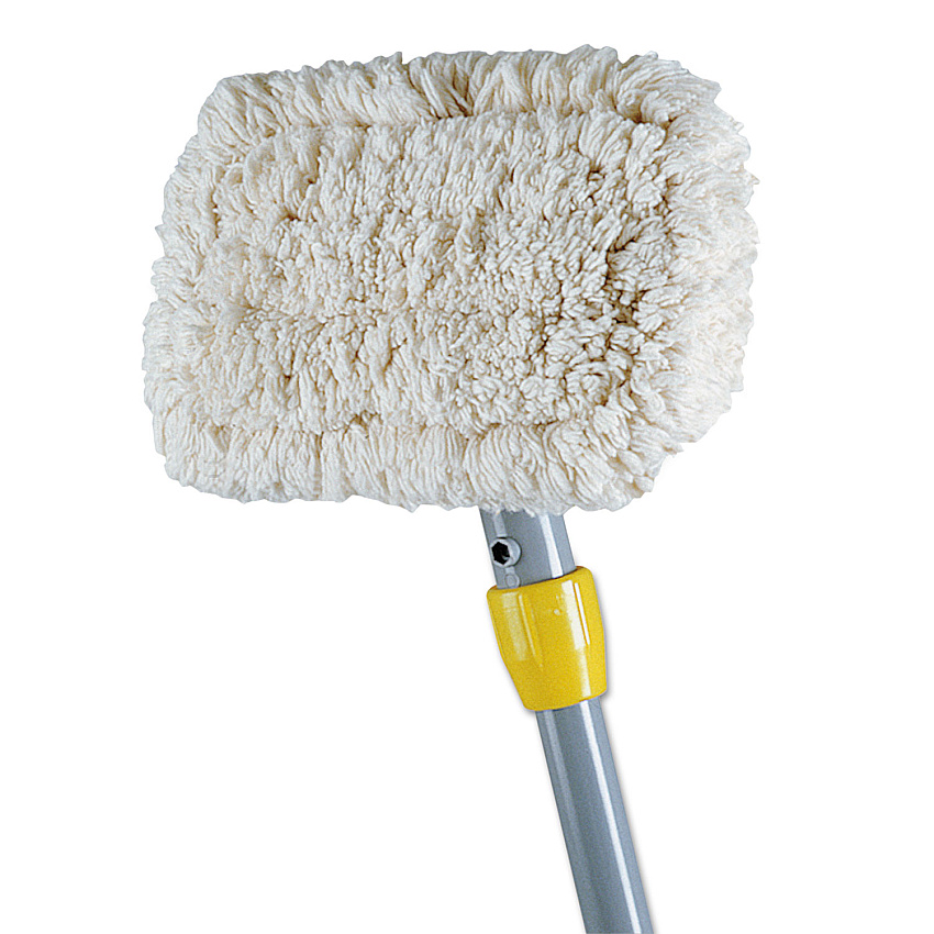 Rubbermaid Commercial Wall-Washer Kit, 9 x 5 White Cotton Head, 60" Gray Aluminum Handle (RCPS226)