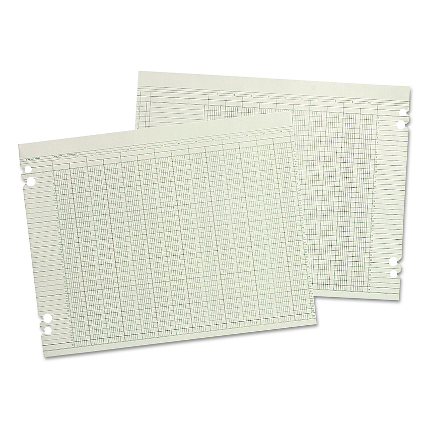 Wilson Jones Accounting Sheets, 24 Columns, 11 x 14, Green, Loose Sheet, 100/Pack (WLJG3024)