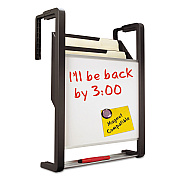 Quartet Hanging File Pocket with Dry Erase Board, 3 Sections, Letter Size, 15" x 4", x 20", Black (QRTOFD)