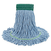 Boardwalk Super Loop Wet Mop Head, Cotton/Synthetic Fiber, 5" Headband, Medium Size, Blue, 12/Carton (BWK502BLCT)