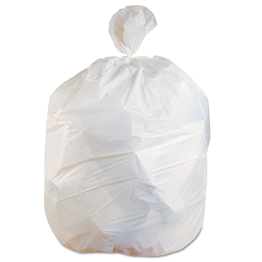 Heritage Linear Low-Density Can Liners, 60 gal, 0.75 mil, 38" x 58", White, 100/Carton (HERH7658EW)