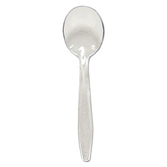 Dart Guildware Extra Heavyweight Plastic Cutlery, Soup Spoons, Clear, 1000/carton (SCCGDC8SS)