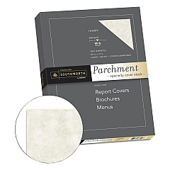 Southworth Parchment Specialty Paper, 65 lb Cover Weight, 8.5 x 11, Ivory, 100/Box (SOUZ980CK)