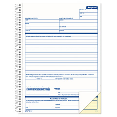 TOPS Spiralbound Proposal Form Book, Two-Part Carbonless, 11 x 8.5, 50 Forms Total (TOP41850)